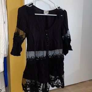 Pacsun Black and Sheer Blouse